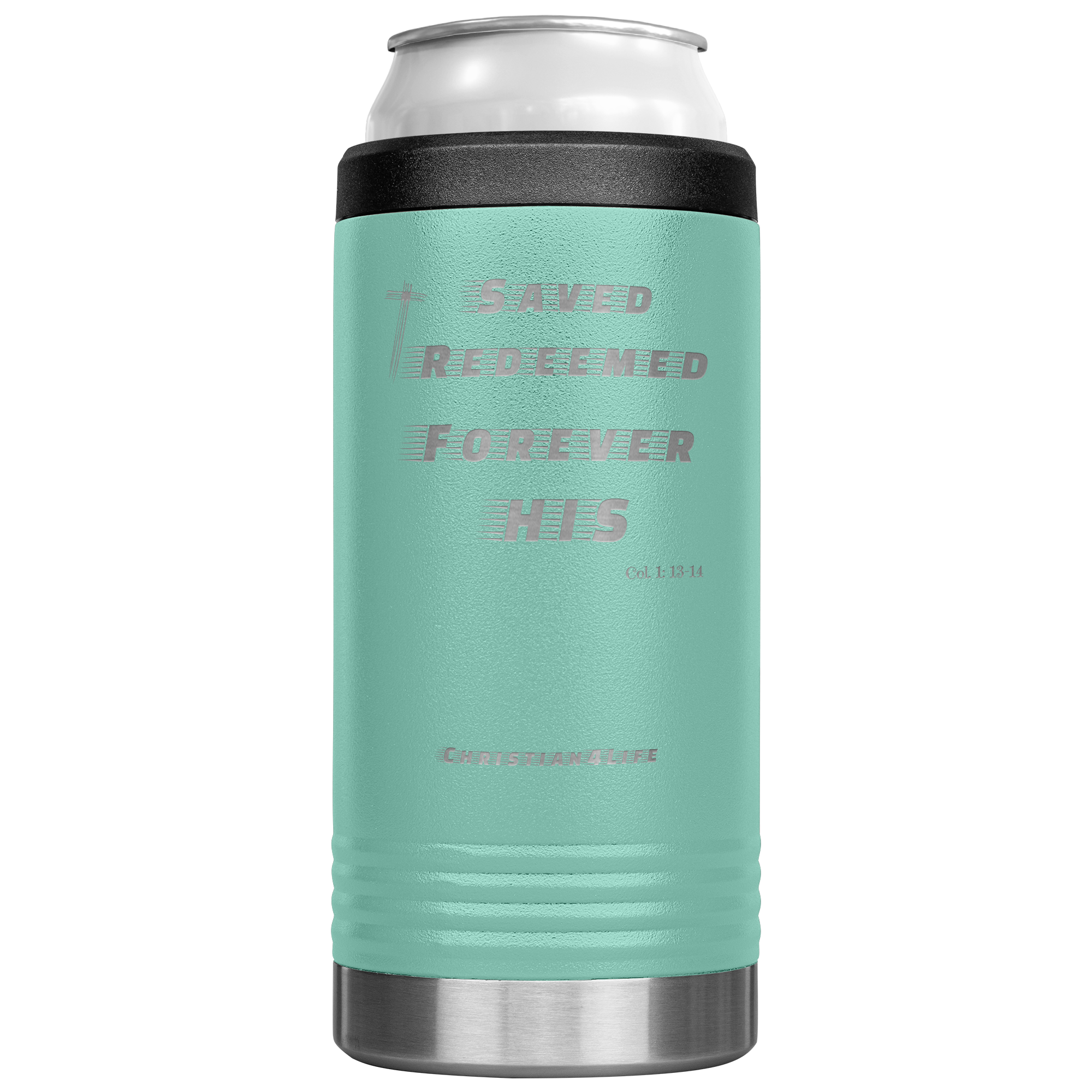 12oz Christian Cozie Insulated Tumbler -Saved, Redeemed, Forever His