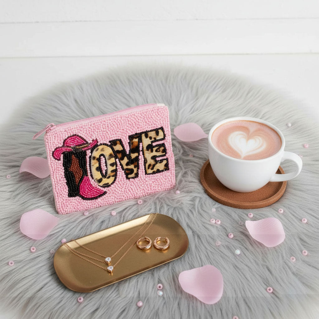 Coin Purse Leopard Print Pink Zipper Pouch Casual Stylish Accessory