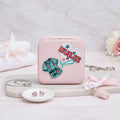 Travel Jewelry Box Square Pink with Nurse Patch Stylish Accessory