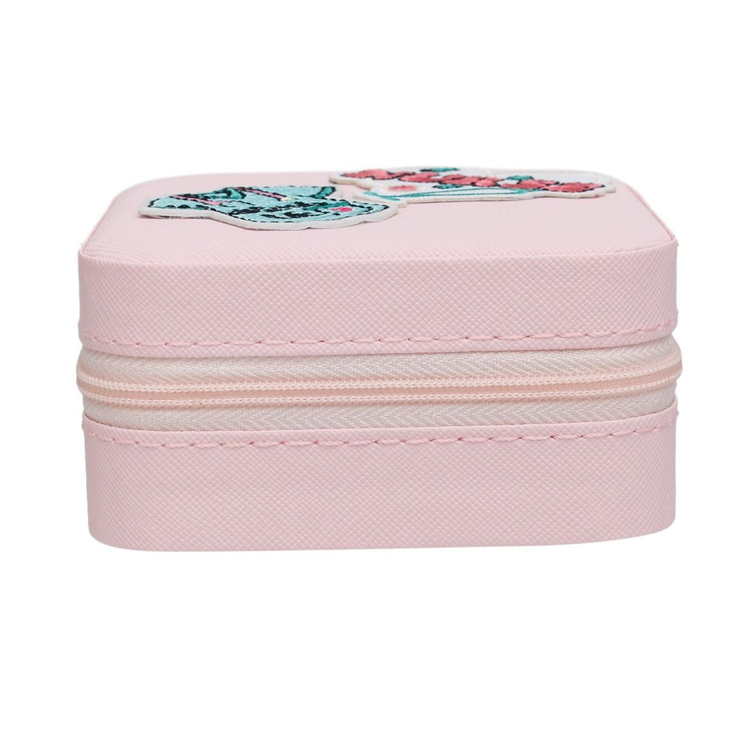 Travel Jewelry Box Square Pink with Nurse Patch Stylish Accessory