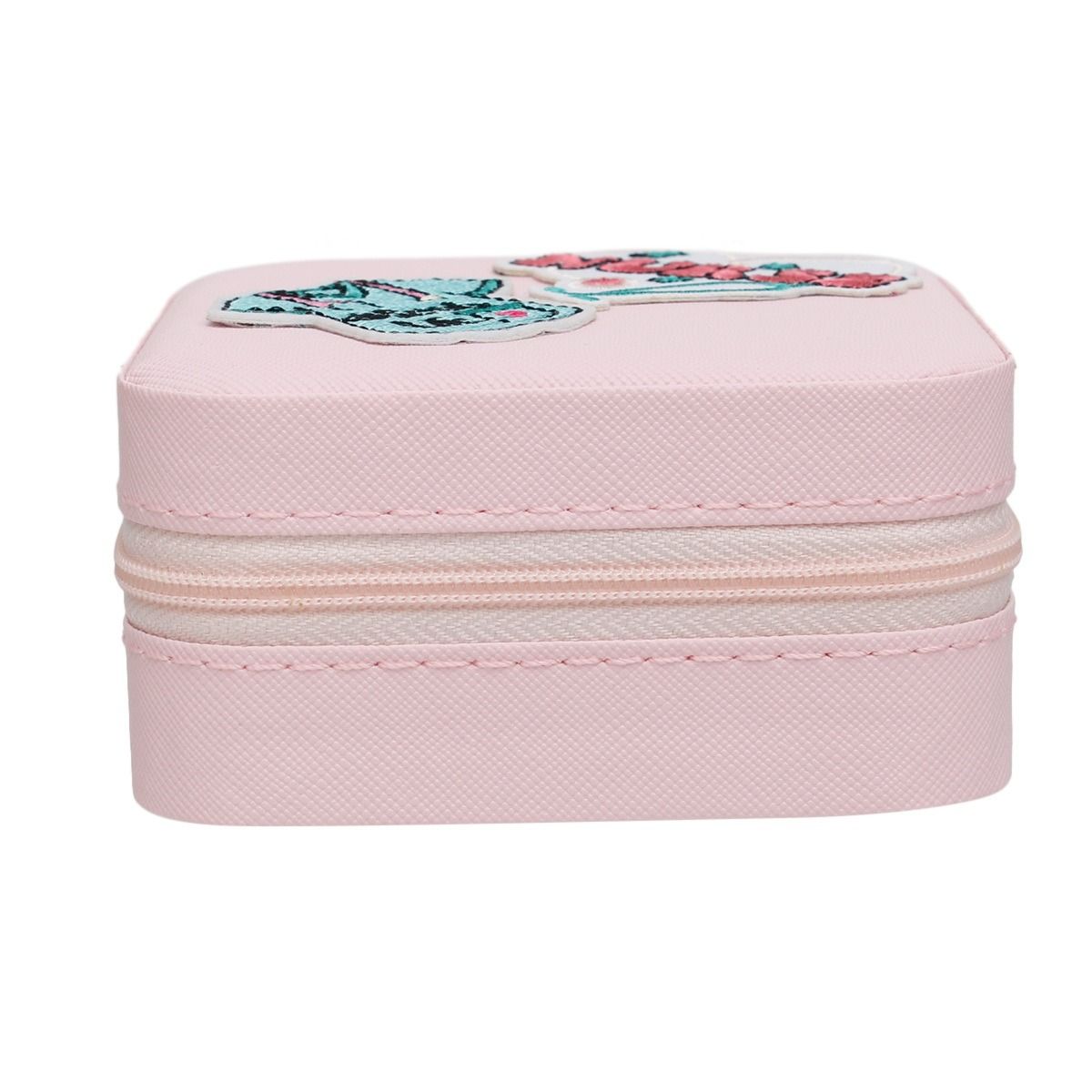 Travel Jewelry Box Square Pink with Nurse Patch Stylish Accessory
