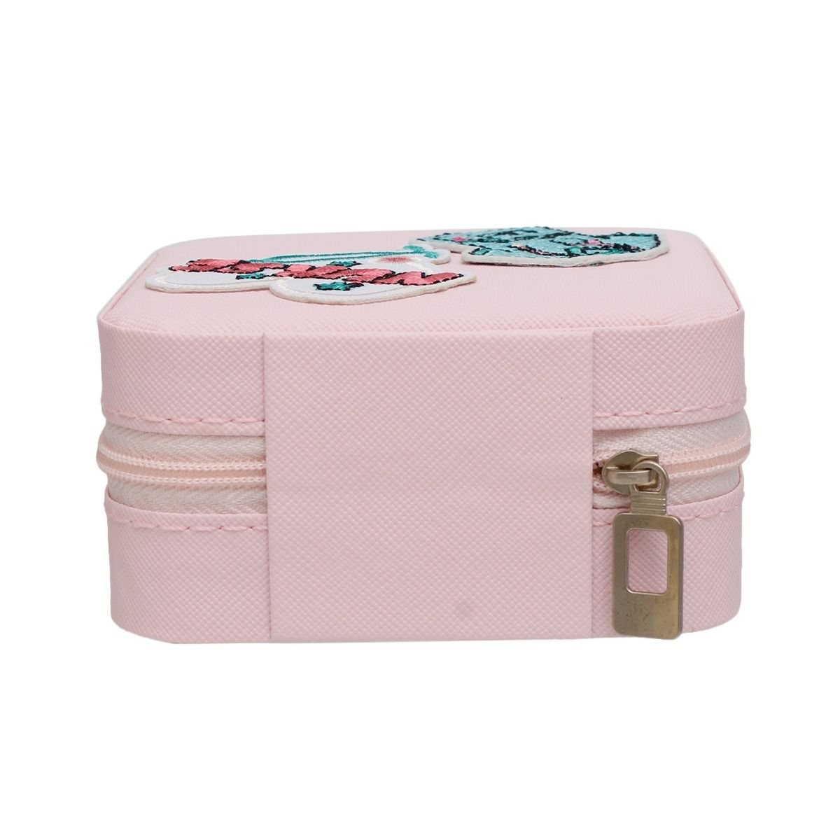 Travel Jewelry Box Square Pink with Nurse Patch Stylish Accessory