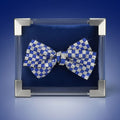 Bow Hair Clip Blue Clear Checker Stone Stylish Accessory