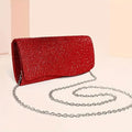 Women’s Red Ruched Clutch Evening Bag Stylish Chic Fashion Handbag