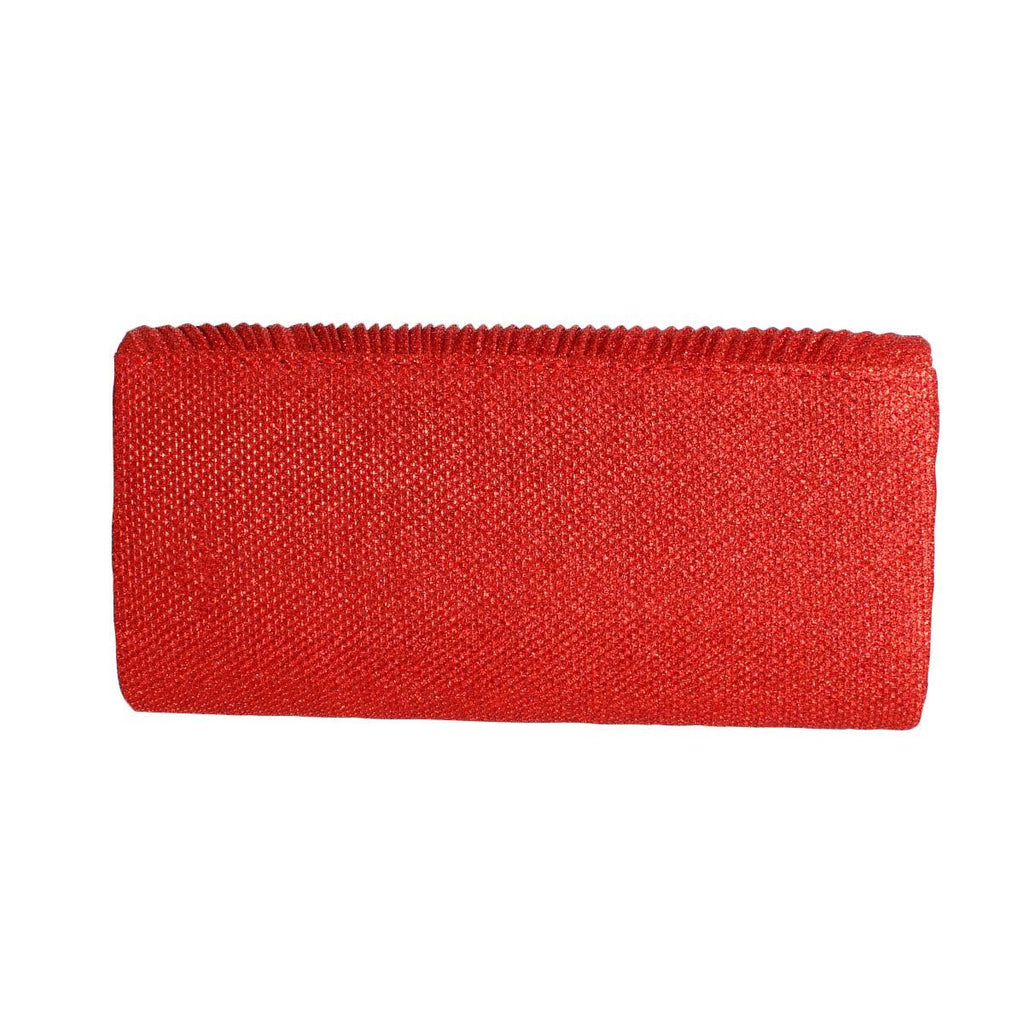 Women’s Red Ruched Clutch Evening Bag Stylish Chic Fashion Handbag