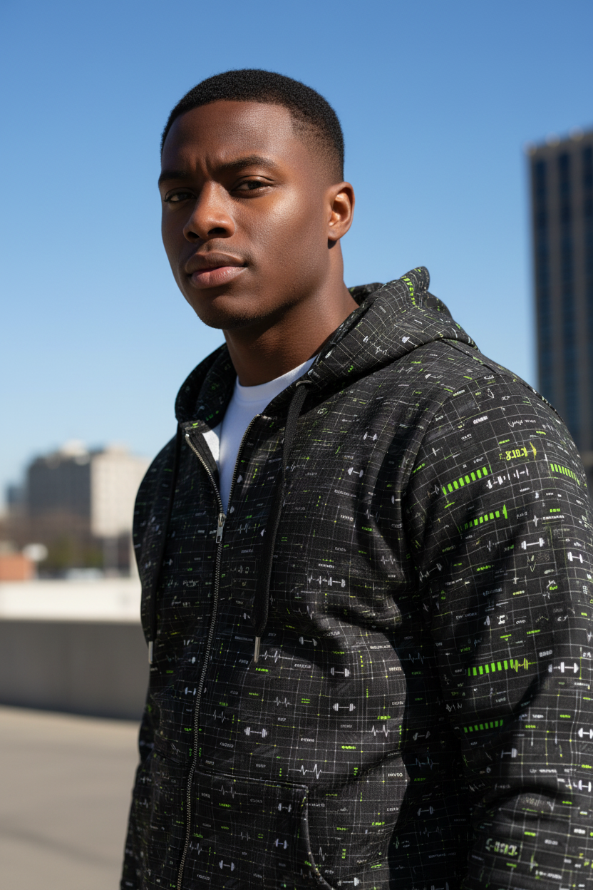 Training System Zip Hoodie – Limited Drop – All-Over Print Gym Streetwear