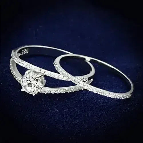 925 Sterling Silver Rhodium Ring – AAA Clear CZ Brilliance