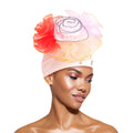 Women’s Stylish White Pleated Ruffle Rhinestone Turban Accessory
