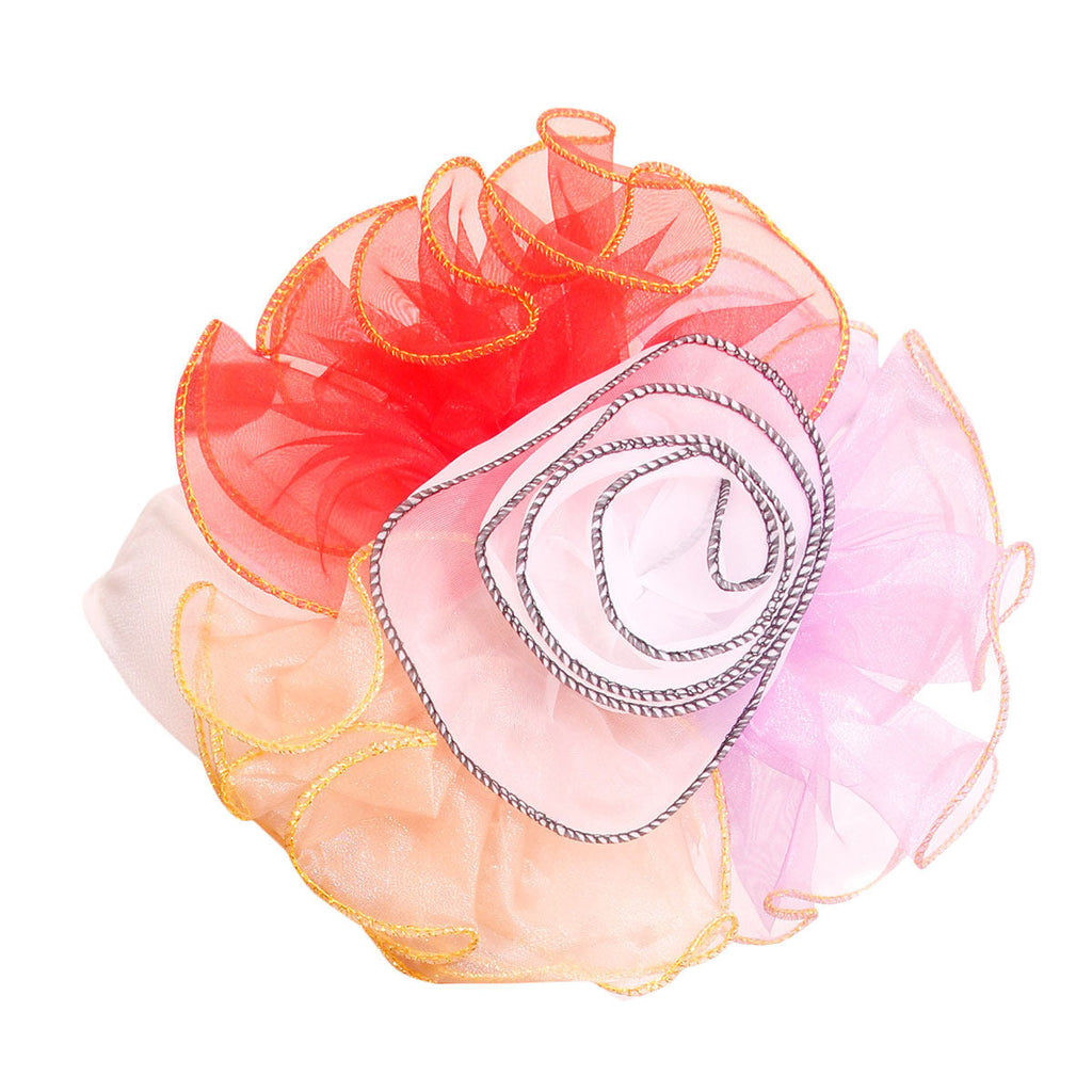 Women’s Stylish White Pleated Ruffle Rhinestone Turban Accessory