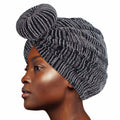 Turban Headband Silver Stripe Donut Knot Stylish Accessory