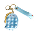 Bubble Pop Keychain Light Blue Dino Trendy Fashion Accessory
