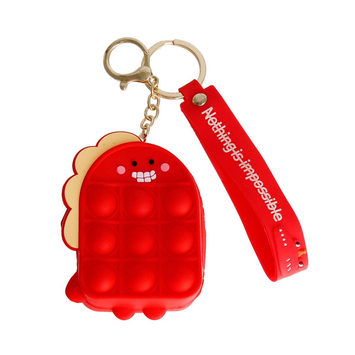 Bubble Pop Keychain Red Dino Trendy Fashion Accessory