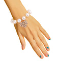 Statement Pearl Stone Heart Bracelet Cream Stylish Jewelry Accessory