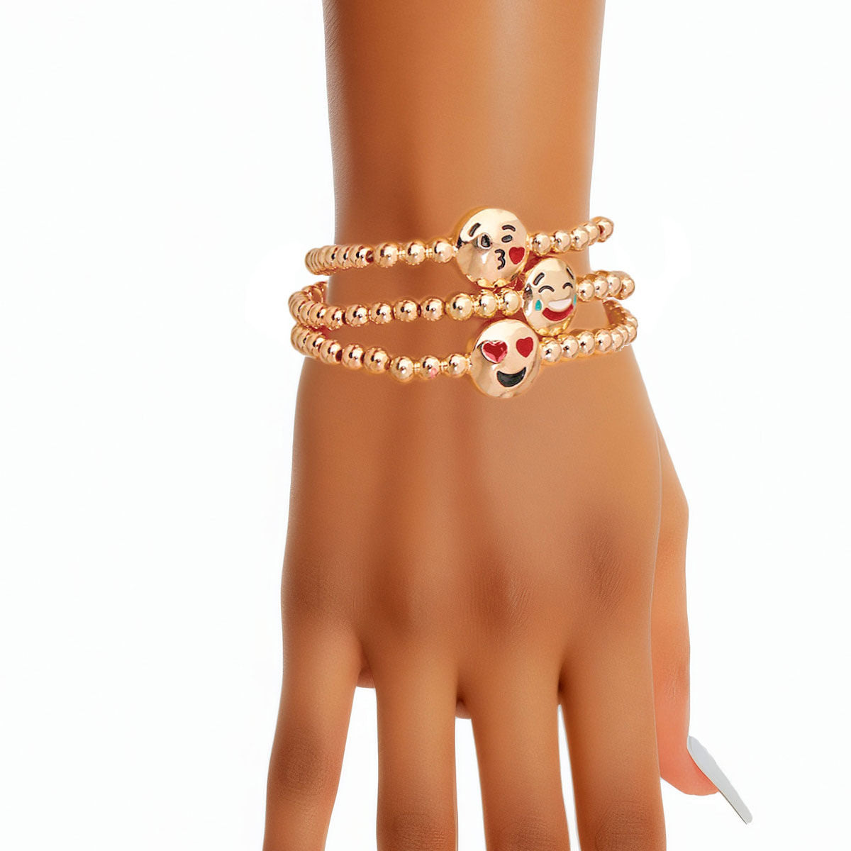Stretch Gold Emoji Bracelets Trendy Fashion Jewelry Accessories