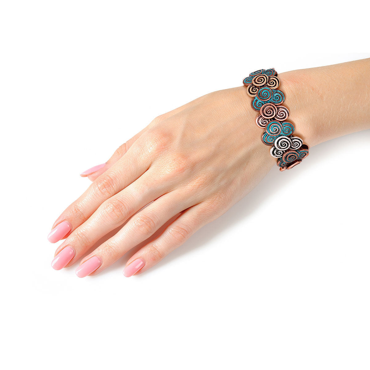 Statement Patina Metal Swirled Bracelet Stylish Fashion Jewelry Accessory