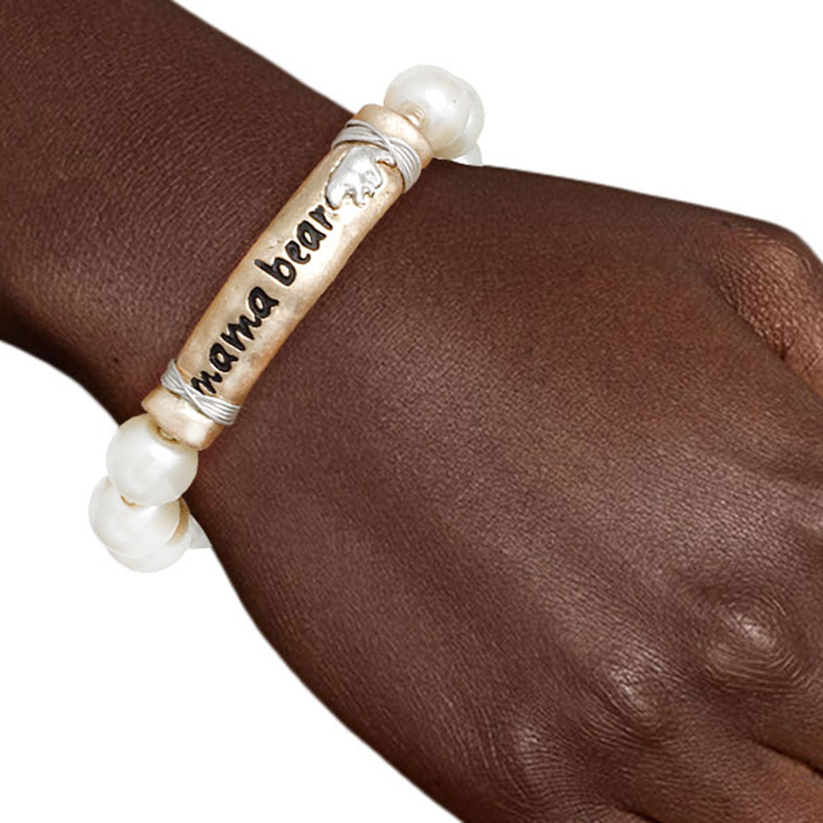 Bracelet Pearl Gold Mama Bear Stylish Jewelry Accessory