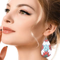 Teardrop Earrings White and Red Stylish Western Statement Jewelry