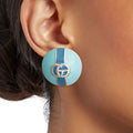 Domed Stud Earrings Pastel Seafoam Stylish Chic Jewelry