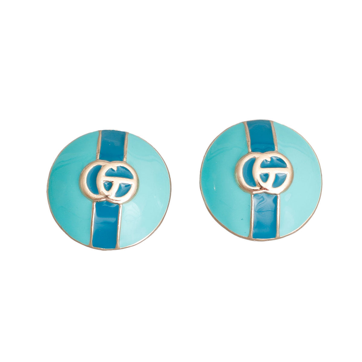 Domed Stud Earrings Pastel Seafoam Stylish Chic Jewelry