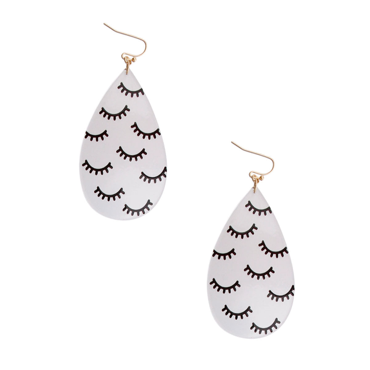Teardrop Black Eyelashes Statement Earrings Stylish Fashion Jewelry