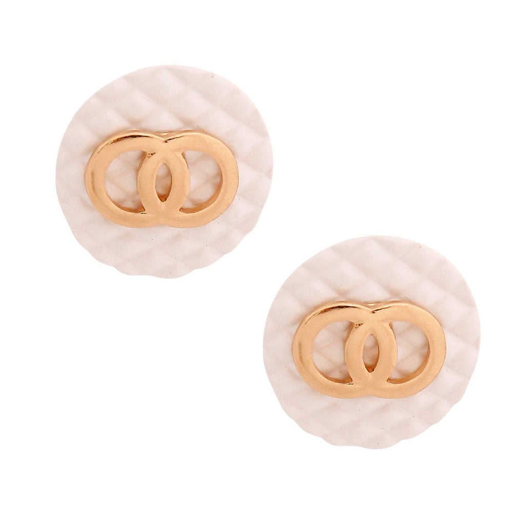 Quilted Stud Earrings Stylish Statement Jewelry