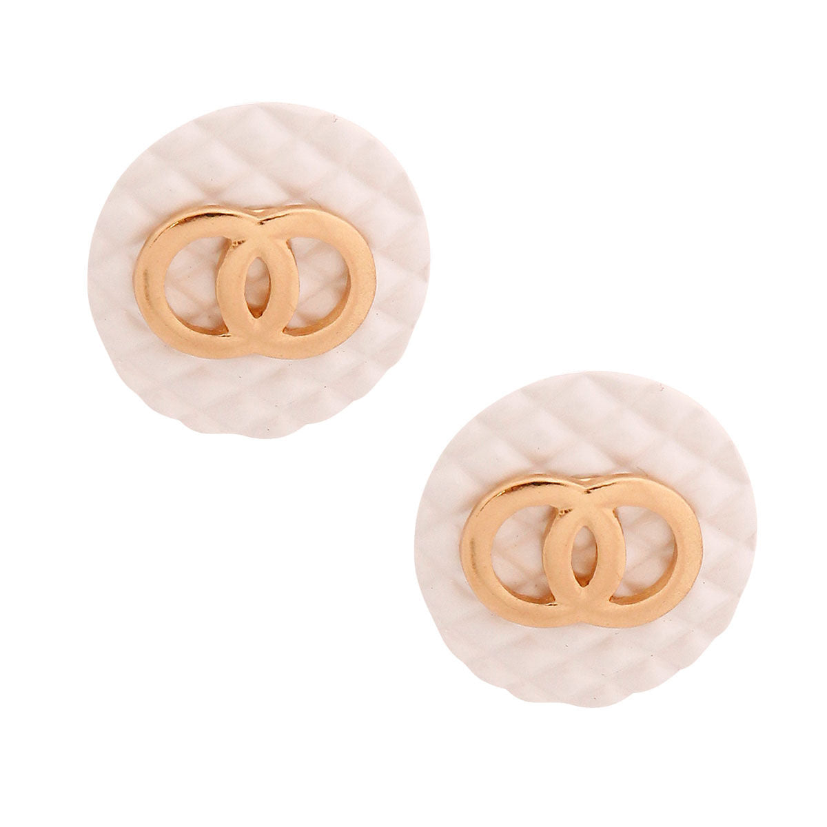Quilted Stud Earrings Stylish Statement Jewelry