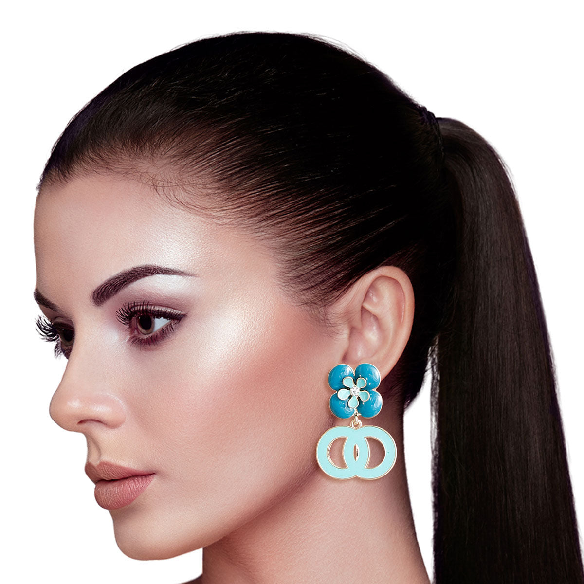 Statement Teal Earrings Bespoke Blooms Stylish Chic Jewelry