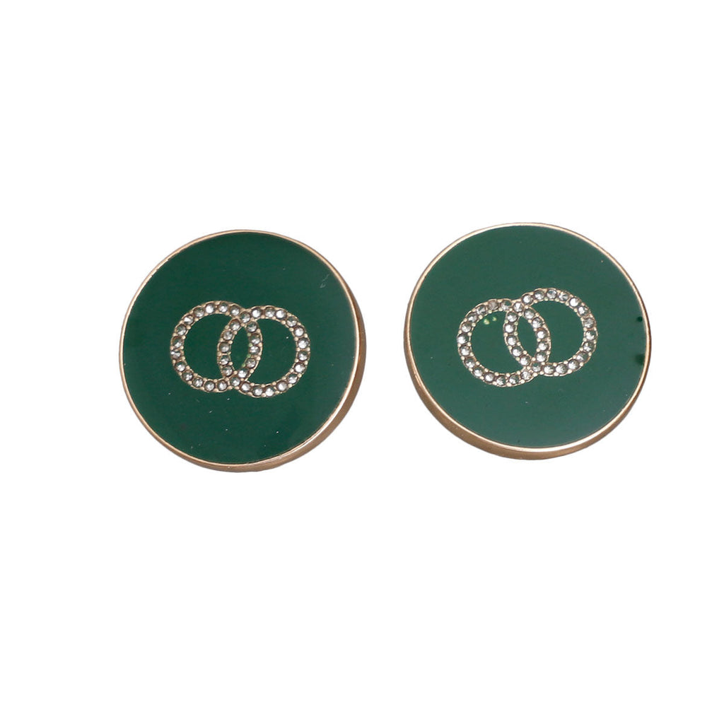 Flat Stud Earrings Emerald Envy Chic Stylish Jewelry