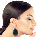 Bead Earrings Blue Genuine Leather Stylish Statement Jewelry