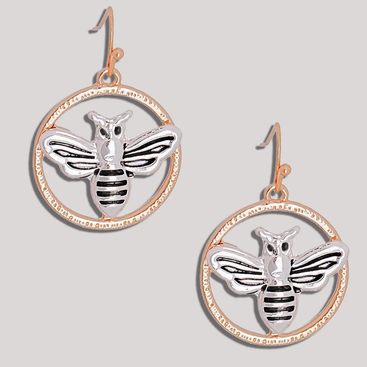 Statement Burnished Metal Bee Earrings – Trendy Fashion Jewelry
