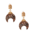 Gold Earrings with Gray Stone Elegant Fashion Jewelry