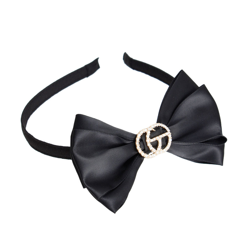 Fashion Headband with Black Bow GG Detail, Stylish Accessory