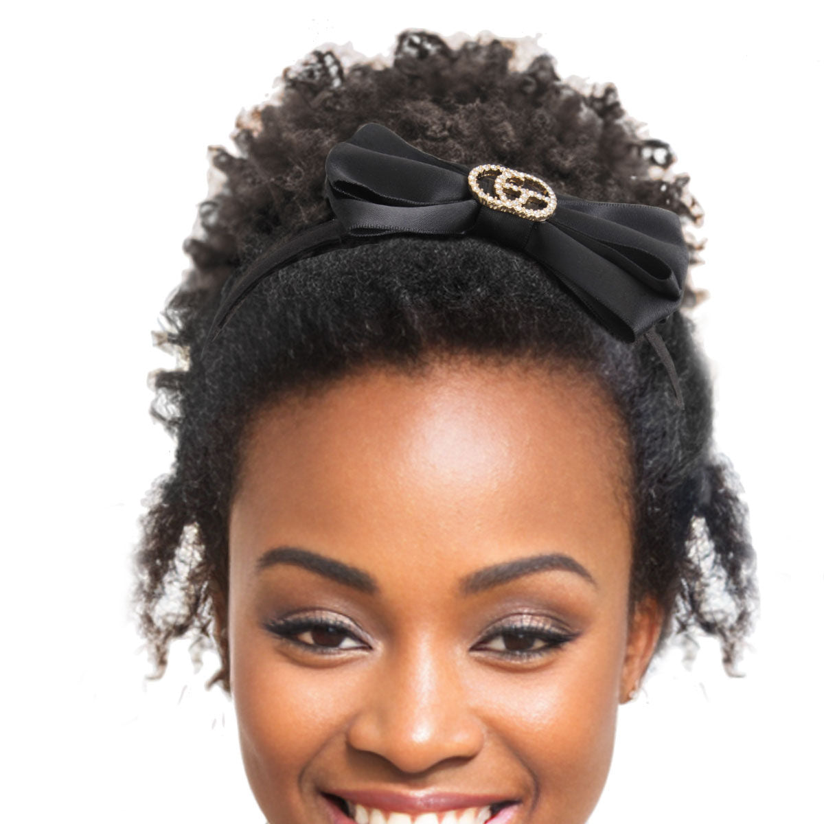 Fashion Headband with Black Bow GG Detail, Stylish Accessory