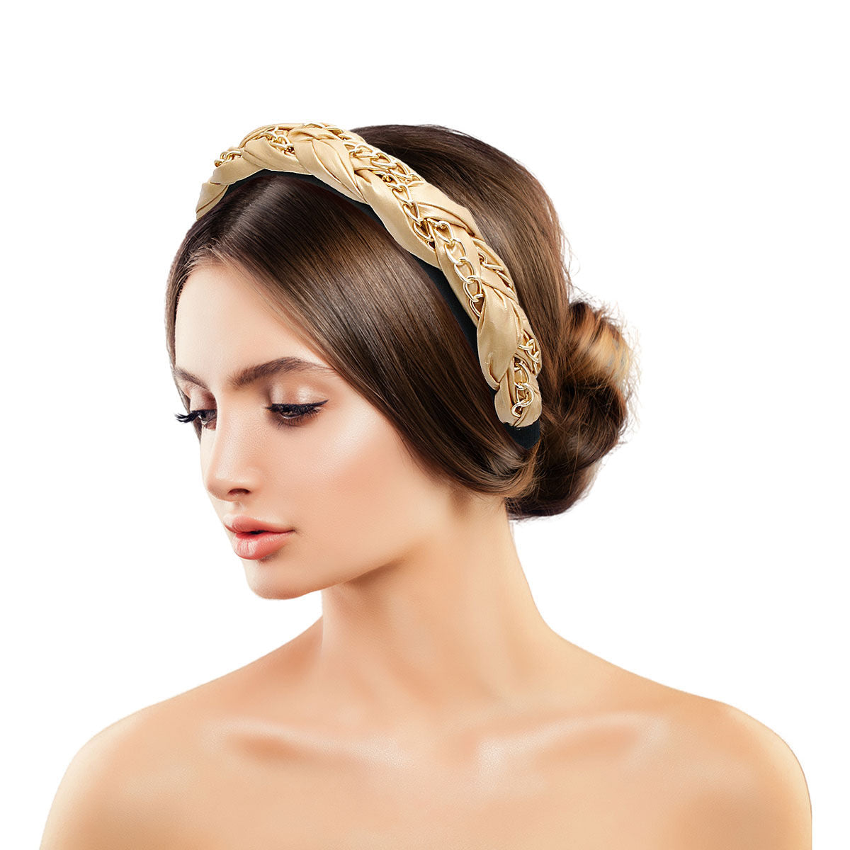 Braided Chain Headband Gold Stylish Chic Accessory