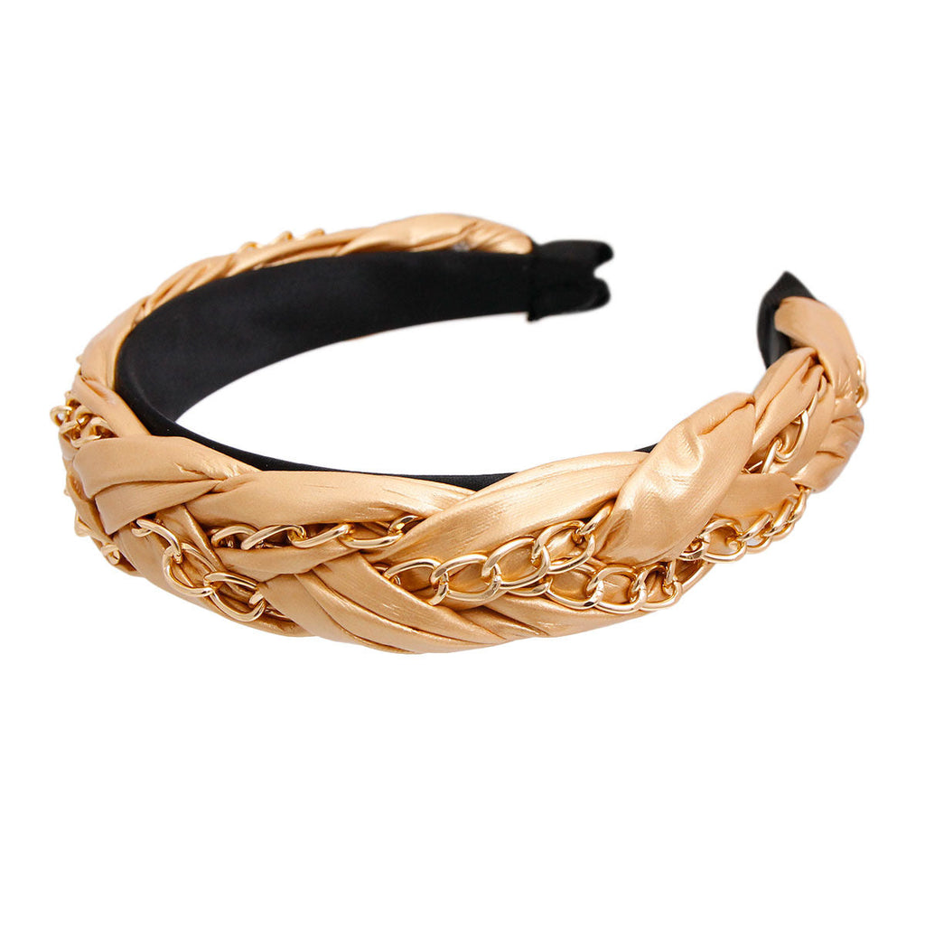 Braided Chain Headband Gold Stylish Chic Accessory