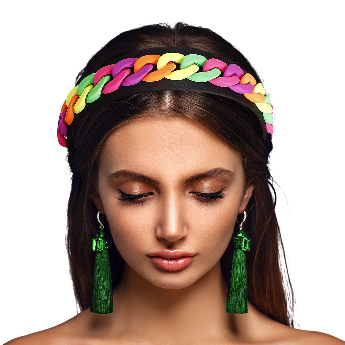 Chain Link Headband Rainbow Stylish Statement Accessory