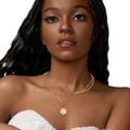 Initial Charm Necklace L Hexagon Stylish Layered Jewelry Accessory