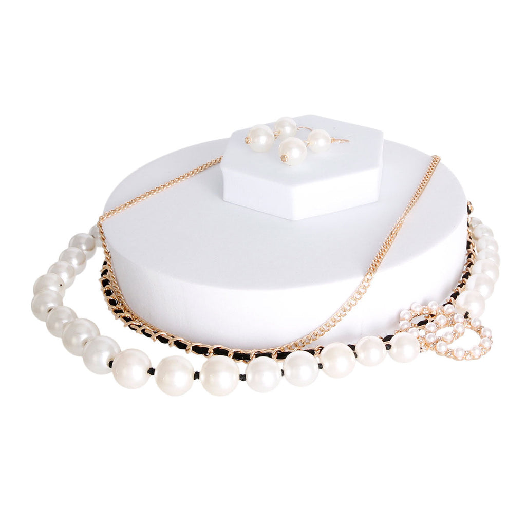 Layered Pearl Necklace Lustrous Elegant Statement Jewelry