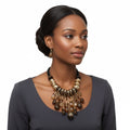 Statement Beaded Brown Stone Leather Necklace – Trendy Global Artisan Jewelry