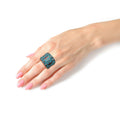 Boho Cross Statement Ring with Patina Metal Finish