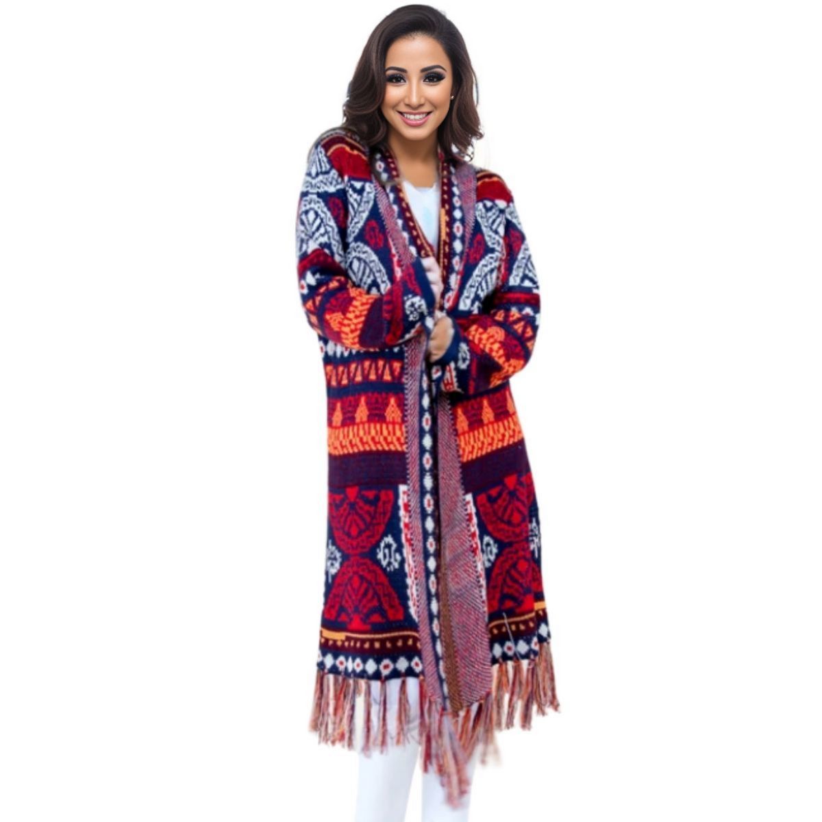 Women’s Navy Long Sleeve Cardigan L/XL Stylish Casual Layered Top