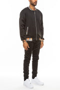 Checkered Waistband Track Set – 2 Piece Jogger Set – Athletic Casual