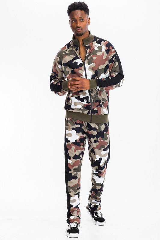 Camouflage Tracksuit Set – Camo Jacket & Jogger Pants