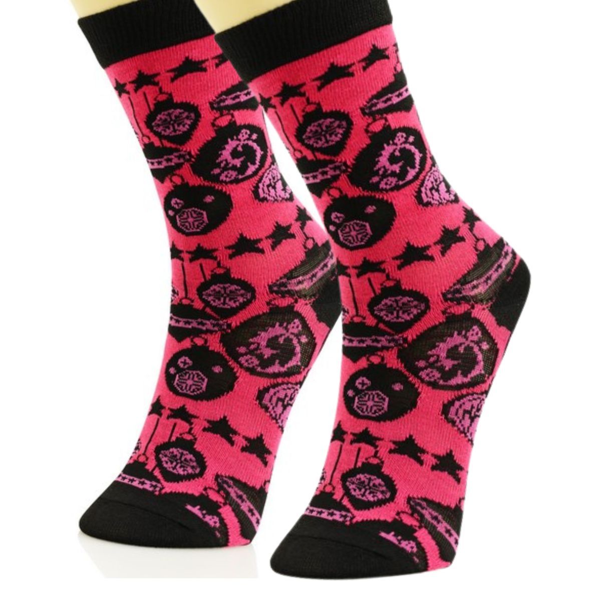 Crew Socks 3 Pcs Christmas Ornament Design Trendy Casual Socks