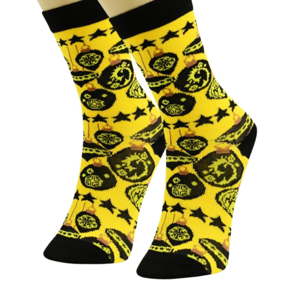 Crew Socks 3 Pcs Christmas Ornament Design Trendy Casual Socks