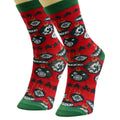 Crew Socks 3 Pcs with Xmas Ornament Design – Trendy Casual Holiday Socks