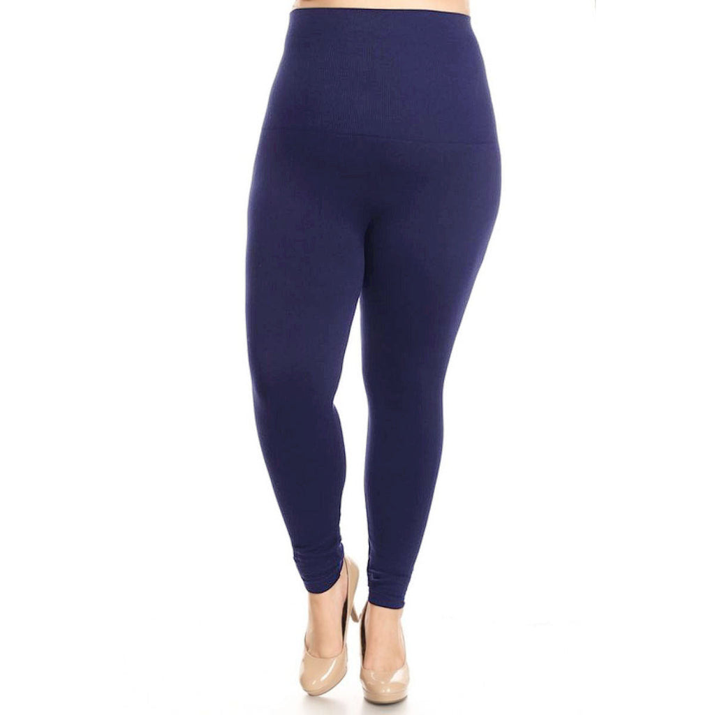 Plus Size Navy High Waist Leggings 33-39 Inch Stylish Casual Fit