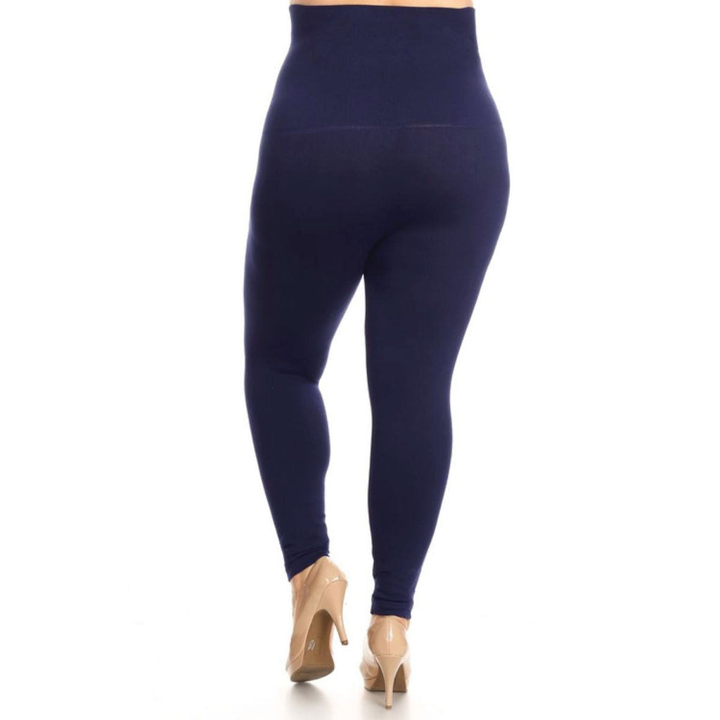 Plus Size Navy High Waist Leggings 33-39 Inch Stylish Casual Fit