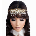 Statement Pearl Head Chain in Gold and Cream, Stylish Fashion Accessory
