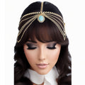 Head Chain Gold and Turquoise Stylish Statement Jewelry Accessory